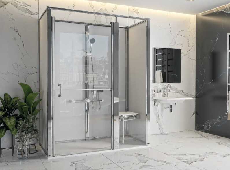 Douche Onyx de AKW dans une belle salle de bain sécurisée
